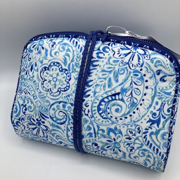 Sigred Olsen Cosmetic Makeup Bag Blue 3 Piece Set Travel Clutch NEW - Picture 5 of 6